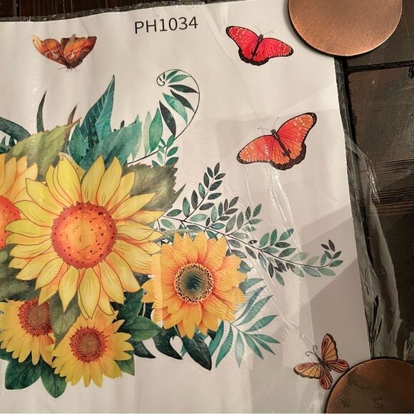 Butterfly and Sunflower Decorative Sticker (New) - Picture 4 of 4